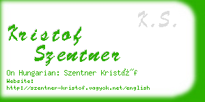 kristof szentner business card